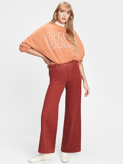 View large product image 1 of 1. High Rise Wide-Leg Corduroy Pants
