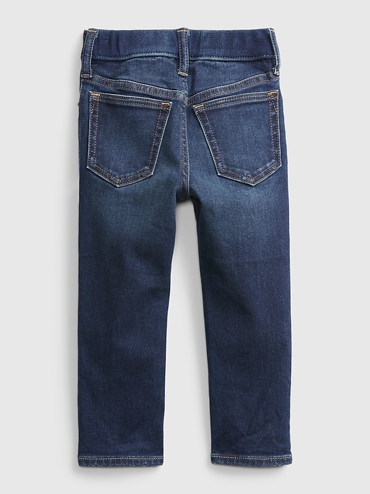 Image number 2 showing, Toddler Elasticized Pull-On Slim Taper Destructed Jeans
