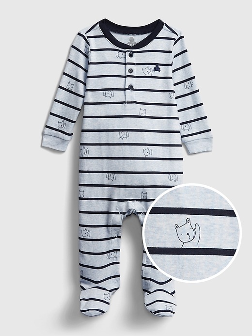 View large product image 1 of 3. Baby Henley One-Piece