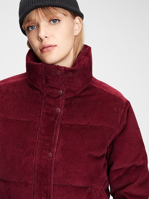 Image number 1 showing, Midweight Cropped Corduroy Puffer Jacket