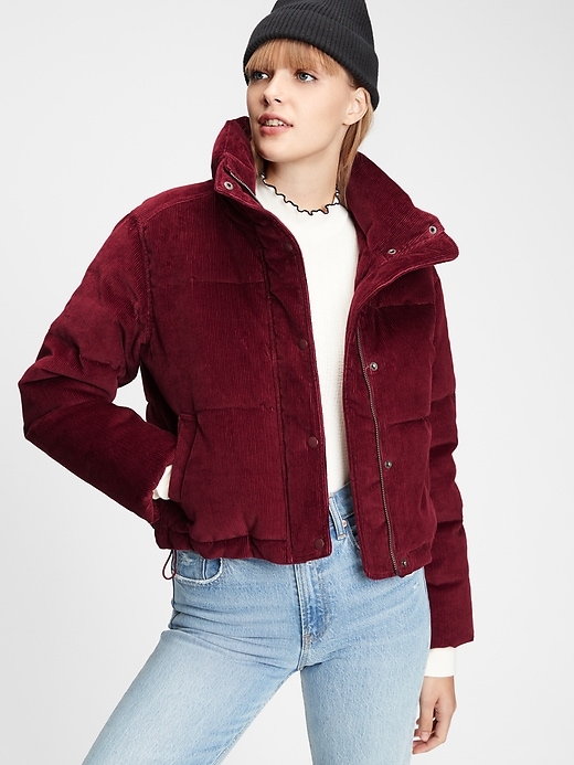 Image number 5 showing, Midweight Cropped Corduroy Puffer Jacket