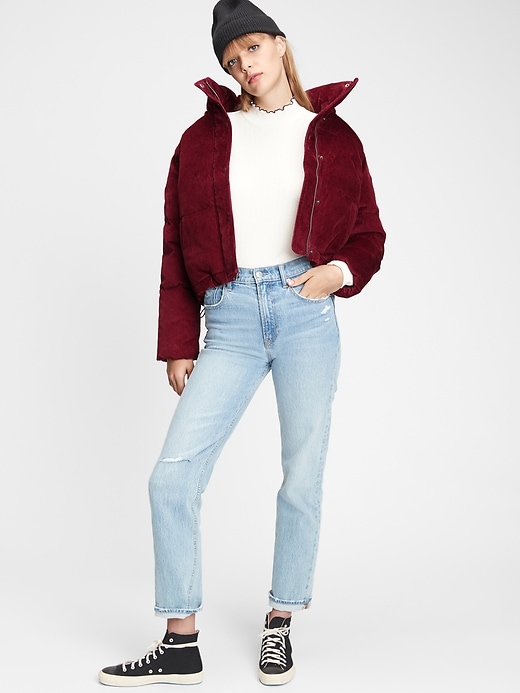 Image number 3 showing, Midweight Cropped Corduroy Puffer Jacket