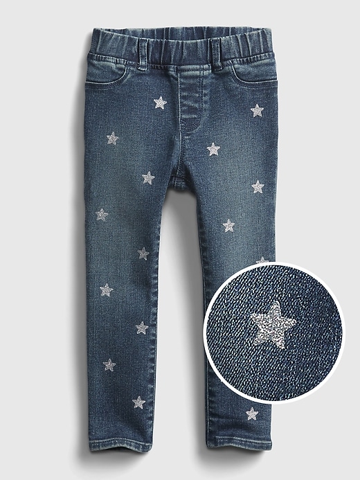 Image number 1 showing, Toddler Glitter Star Pull-On Jeggings with Washwell&#153
