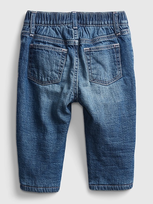 Image number 2 showing, Baby Bubble Lined Pull-On Jeans