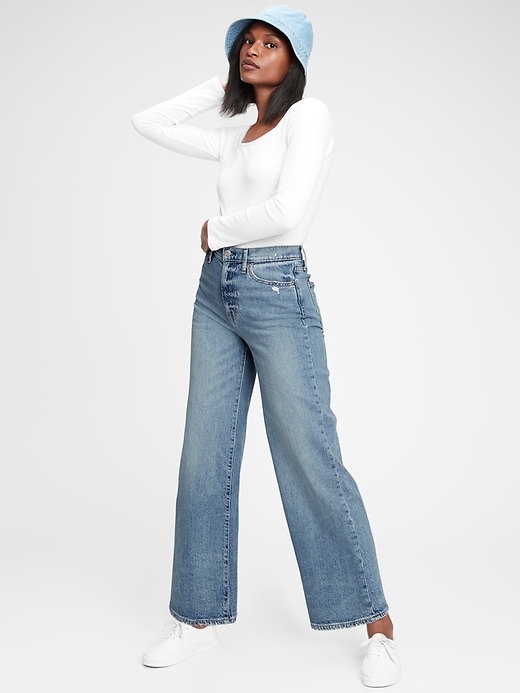 Image number 1 showing, Sky High Wide-Leg Jeans With Washwell&#153