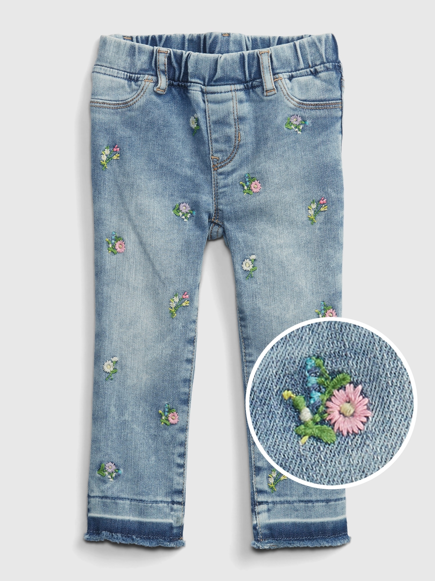 Toddler Embroidered Floral Pull-On Jeggings with Washwell™