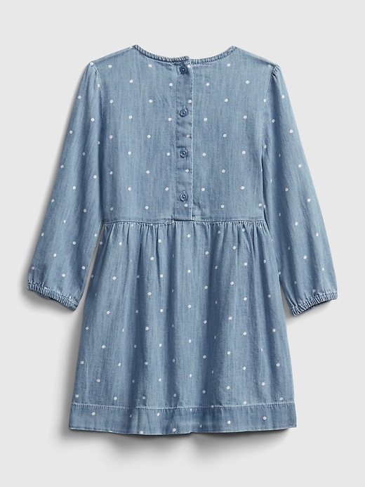 Image number 2 showing, Toddler Polk-A-Dot Denim Dress