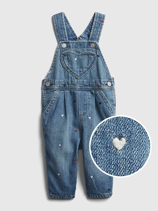 Image number 1 showing, Baby Heart Print Overalls