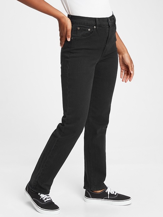 Image number 1 showing, Sky High Rise Straight Leg Jeans