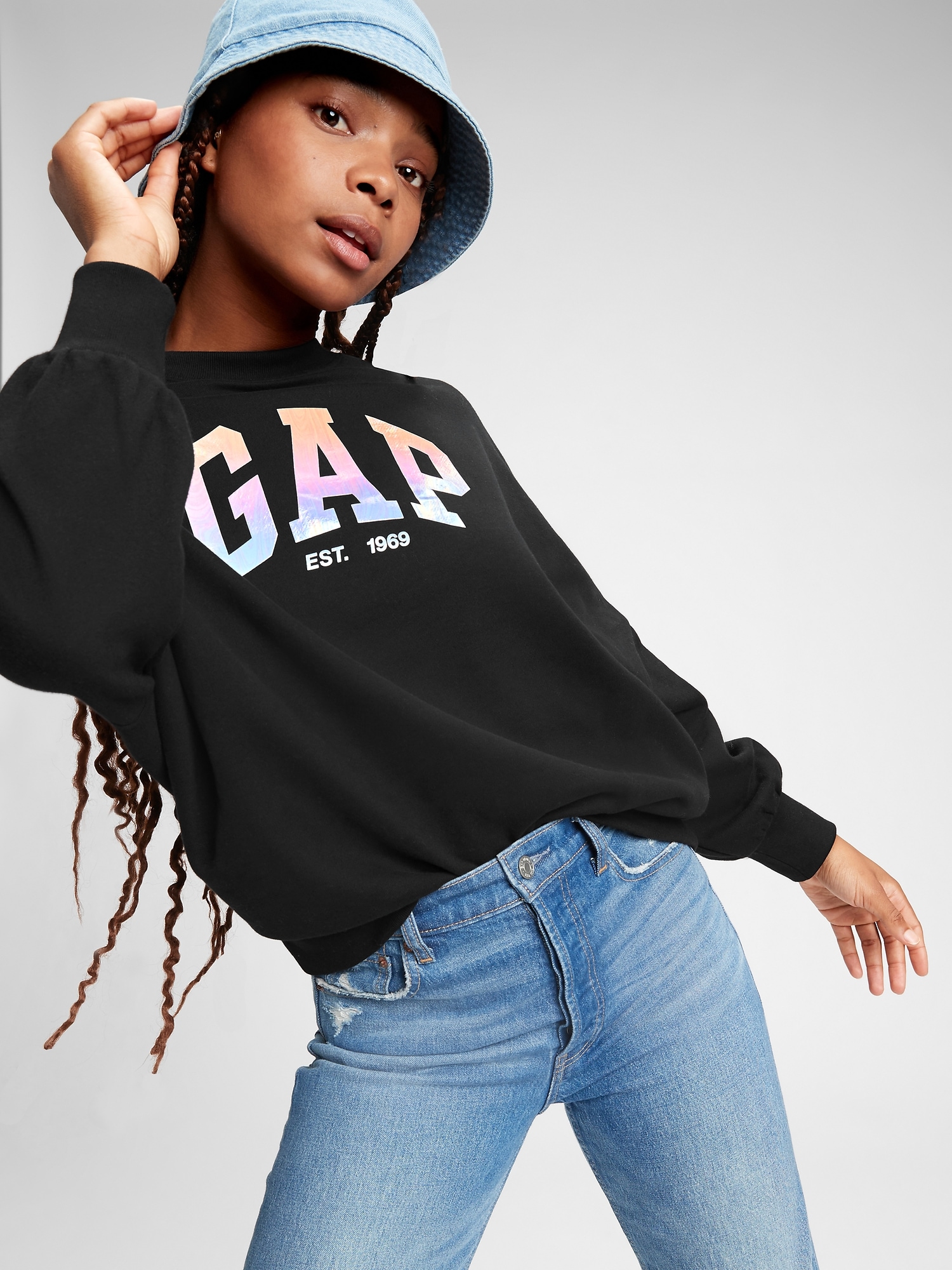 gap logo fleece crewneck sweatshirt