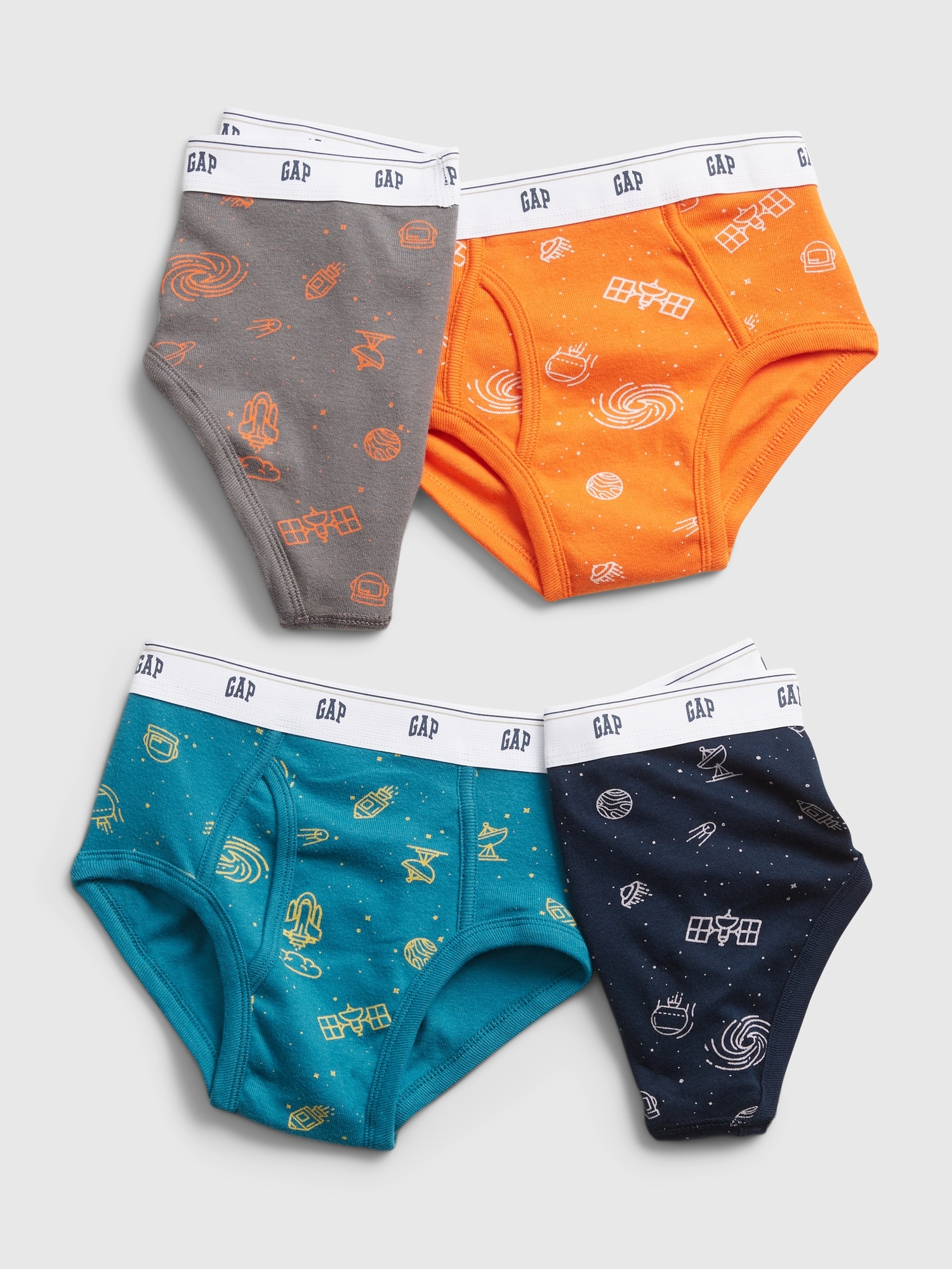 Kids Space Graphic Briefs (4-Pack)