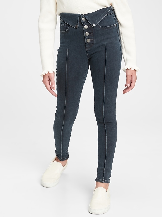 Image number 2 showing, Kids High Rise Collar Jeggings with Max Stretch