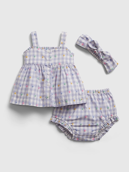 Image number 1 showing, Baby Gingham Outfit Set