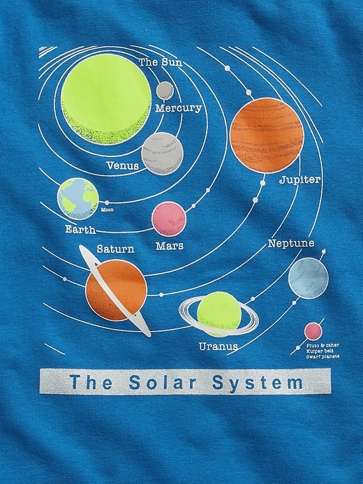 Image number 2 showing, Kids 100% Organic Cotton Solar System PJ Set