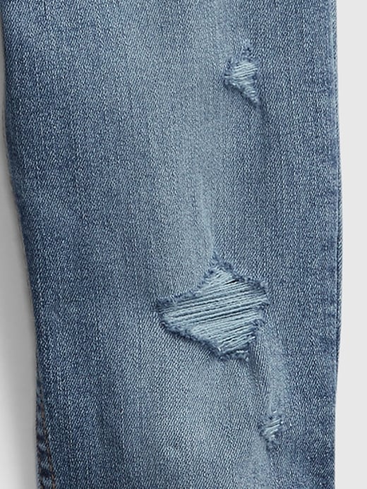 L'image numéro 4 présente Jean moulant extensible longueur cheville à taille très haute pour Adolescente