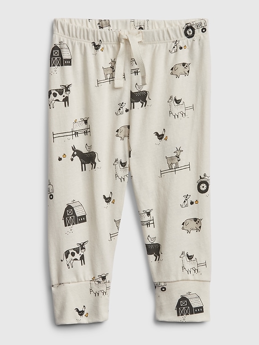View large product image 1 of 3. Baby 100% Organic Cotton Farm Animal Pull-On Pants