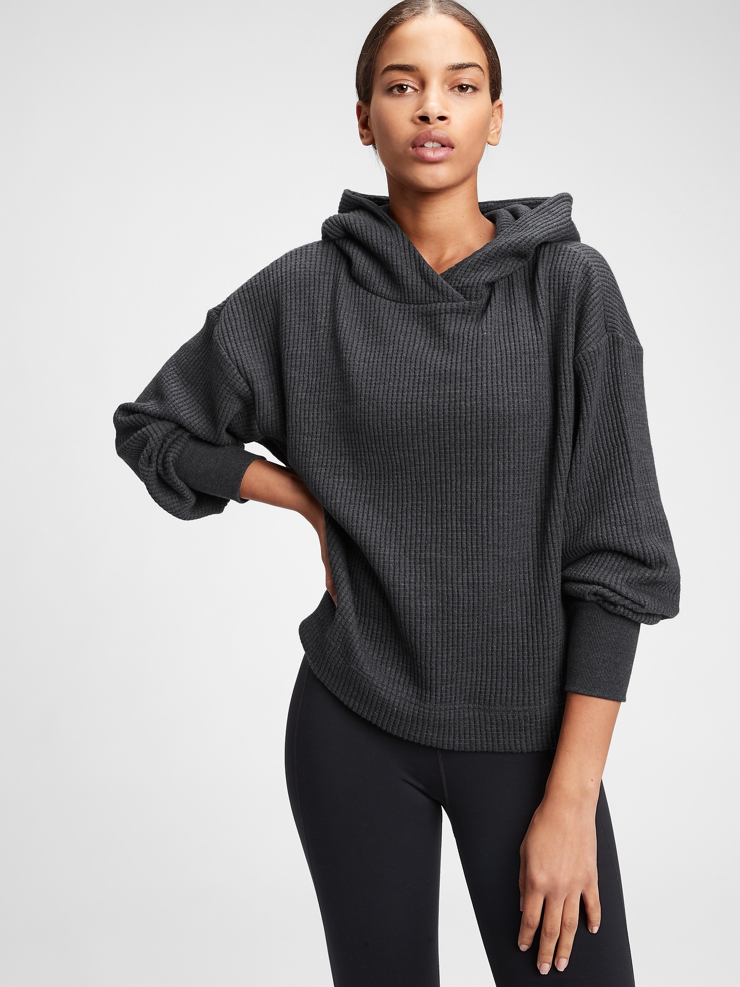 waffle knit sweatshirt