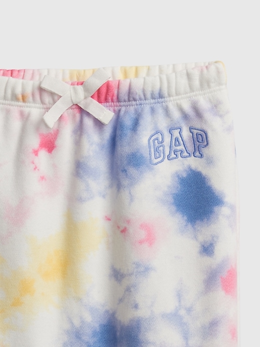 L'image numéro 3 présente Pantalon en tissu recyclé teint par nœuds à logo Gap à enfiler pour bébé