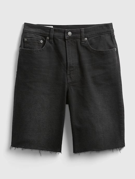 Image number 8 showing, 9'' High Rise Loose Bermuda Shorts With Washwell