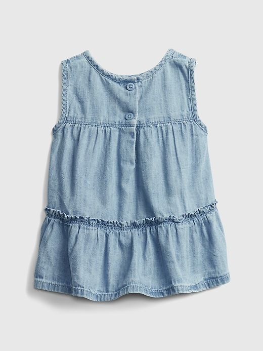 Image number 2 showing, Baby Denim Tiered Shirt