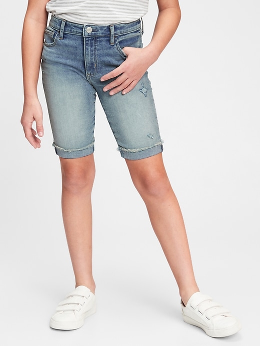 Image number 1 showing, Kids High-Rise Bermuda Shorts with Stretch