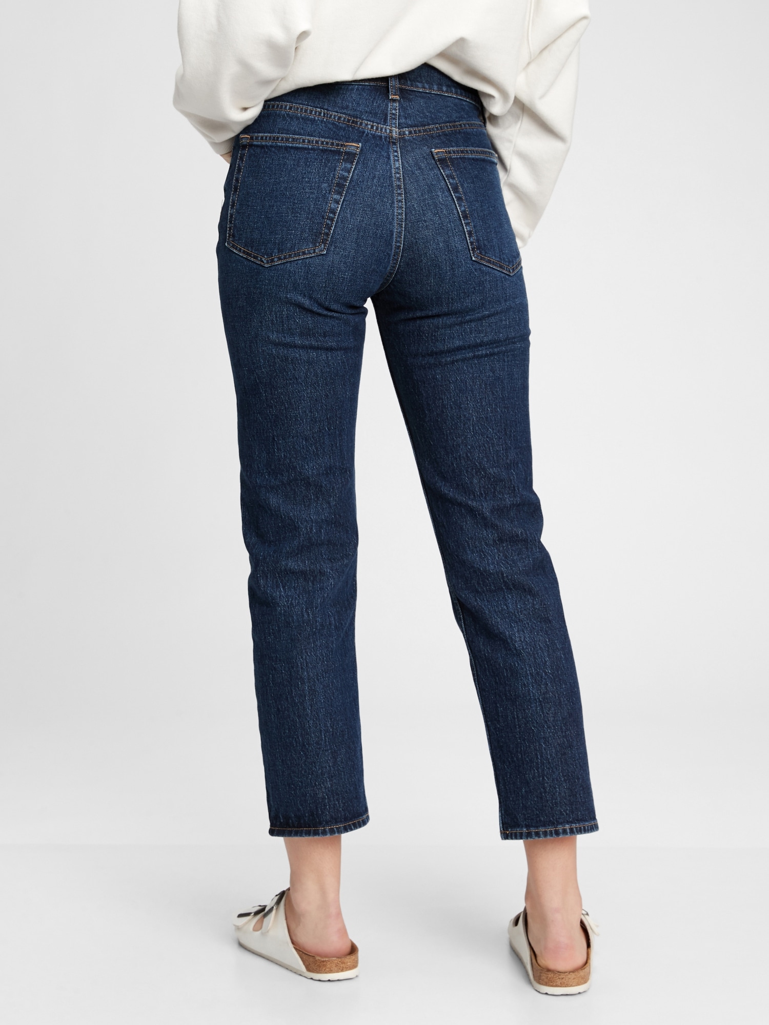 High Rise Cheeky Straight Jeans With Washwell Gap
