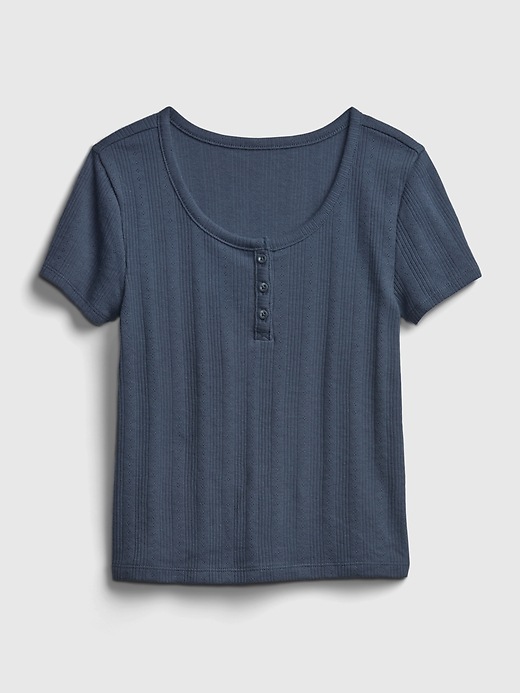 L'image numéro 2 présente T-shirt henley recyclé longueur 3/4 pour Adolescente