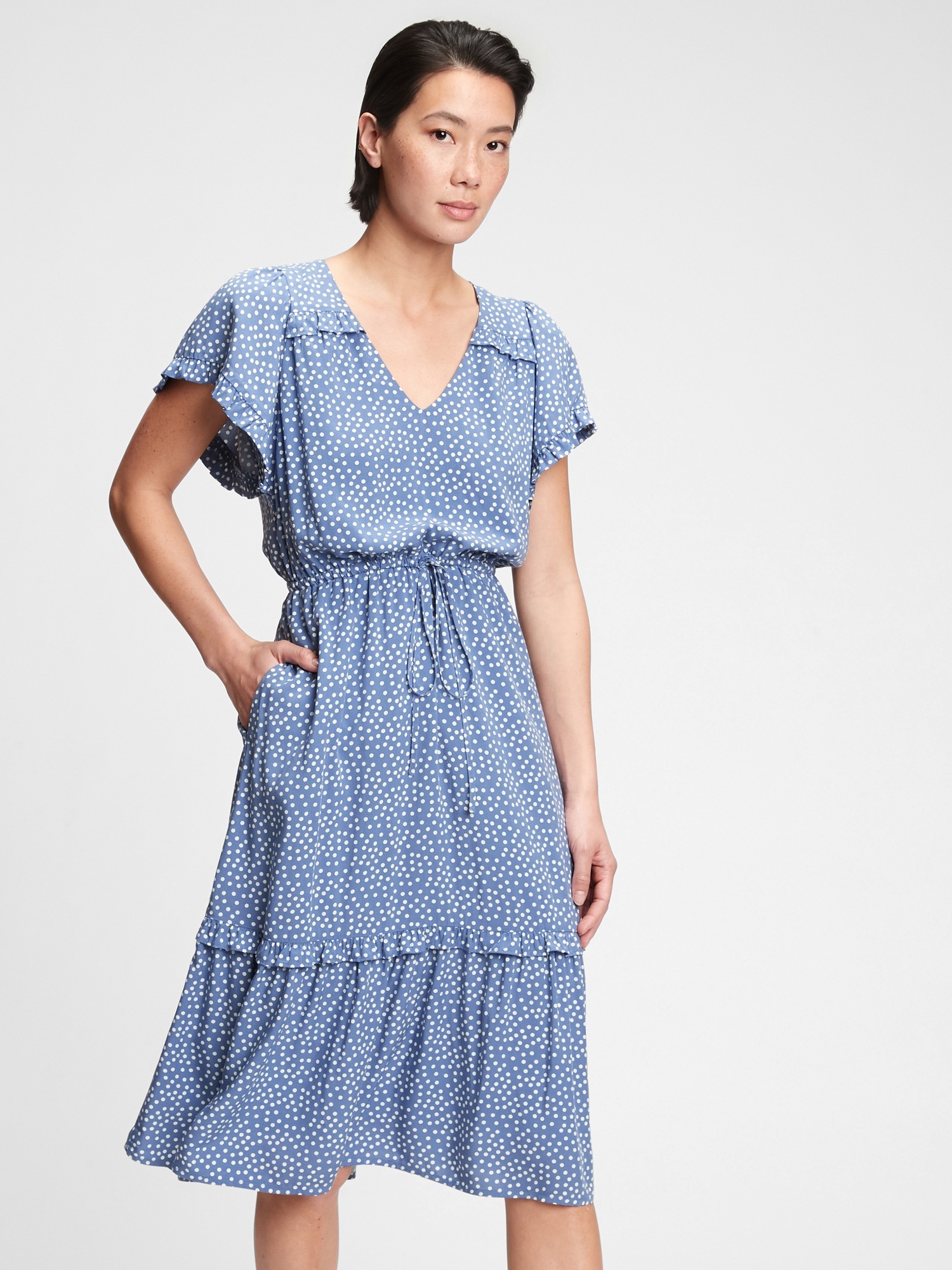 Flutter Sleeve Midi Dress | Gap