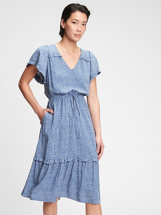 Image number 1 showing, Flutter Sleeve Midi Dress