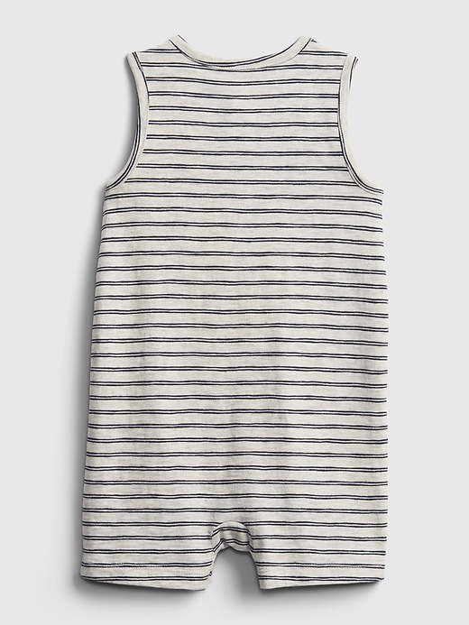 View large product image 2 of 3. Baby 100% Organic Cotton First Favorite Stripe Shorty One-Piece