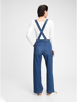 Wide-Leg Suspender Jeans | Gap