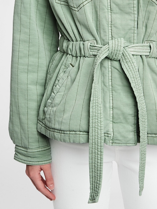 Image number 5 showing, Quilted Utility Belted Jacket