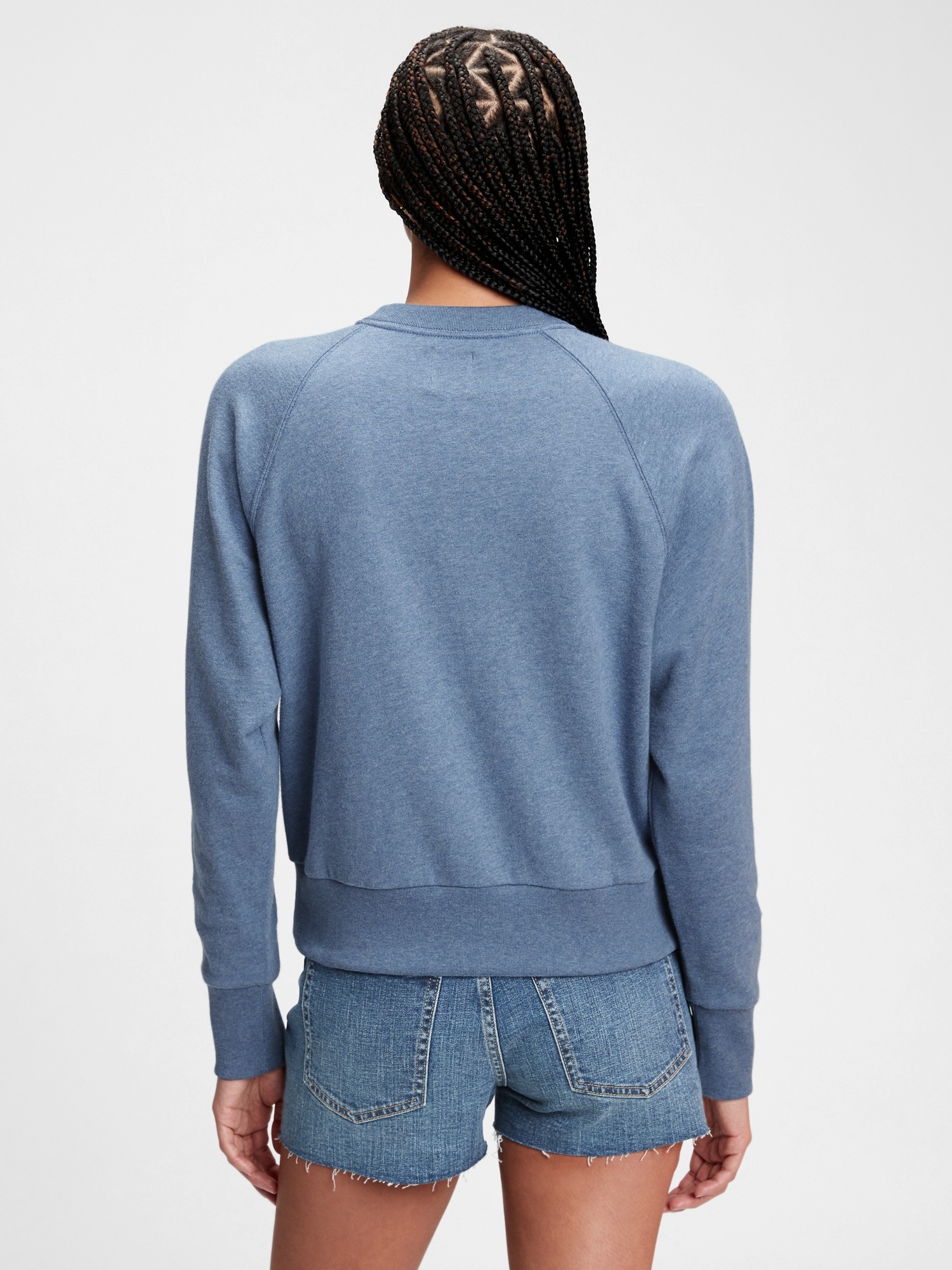 Vintage Soft Cropped Henley Raglan Sweatshirt Gap