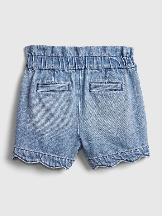 Image number 2 showing, Toddler Scalloped Pull-On Denim Shorts with Washwell&#153