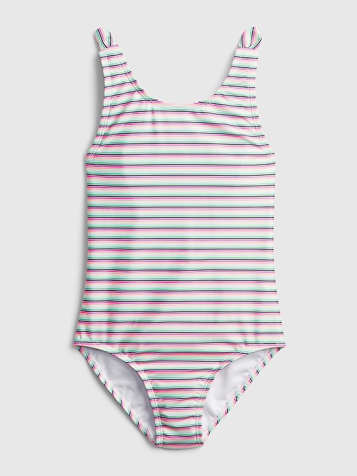 Image number 1 showing, Kids Recycled Stripe Swim One-Piece