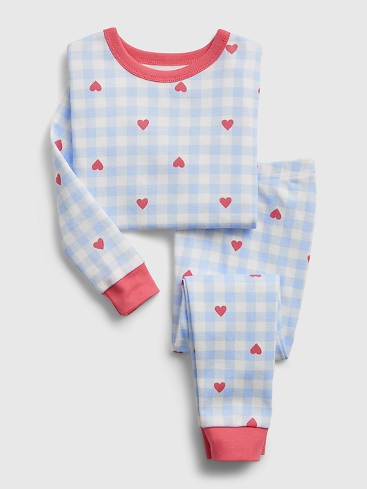 L'image numéro 1 présente Pyjama en coton biologique à imprimé de cœurs babyGap