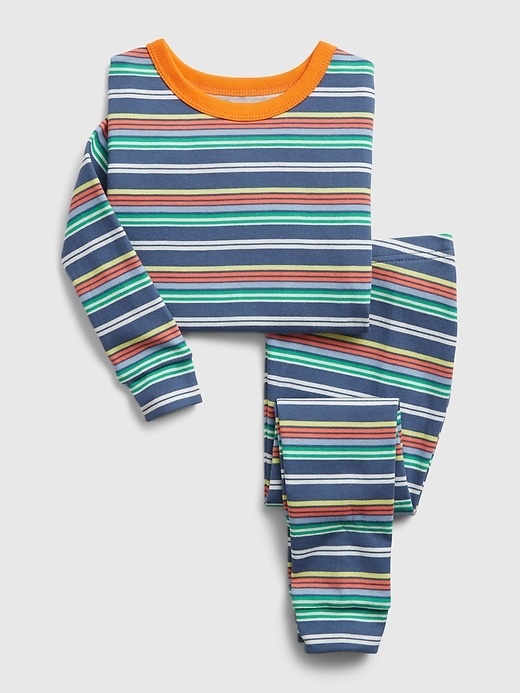 L'image numéro 1 présente Pyjama en coton biologique à rayures babyGap