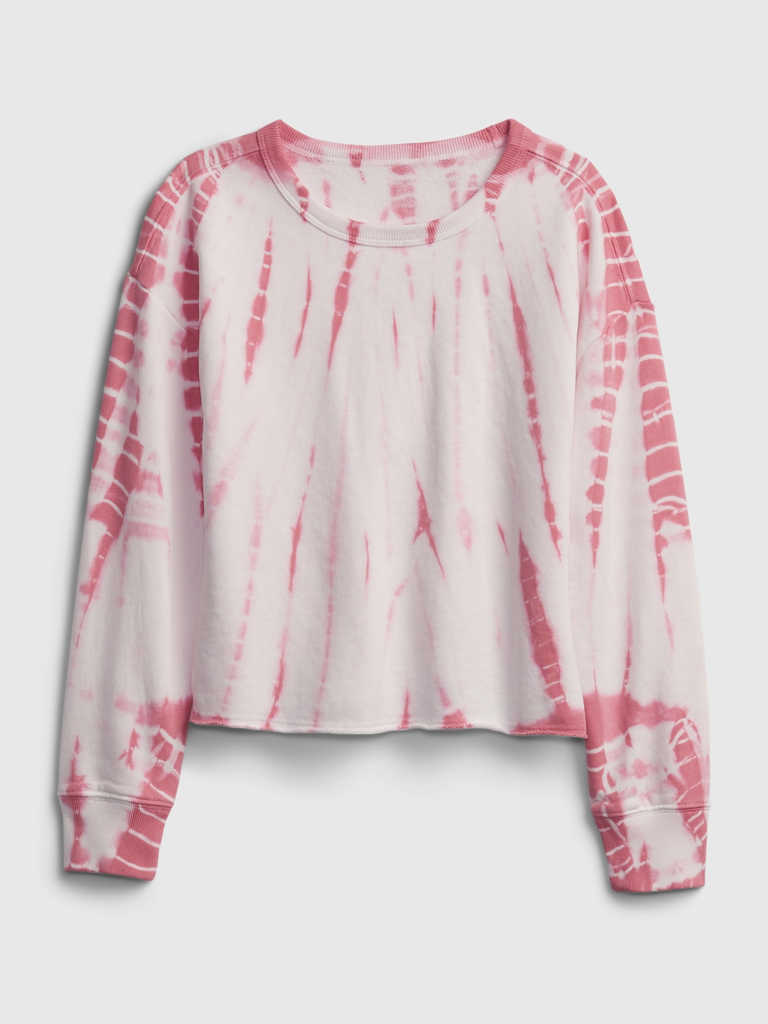 Kids Printed Cut-Off Crop Crewneck Sweatshirt