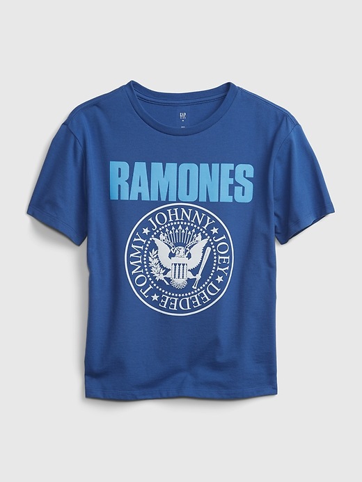 L'image numéro 2 présente T-shirt surdimensionné en coton biologique à imprimé Ramones pour Adolescent