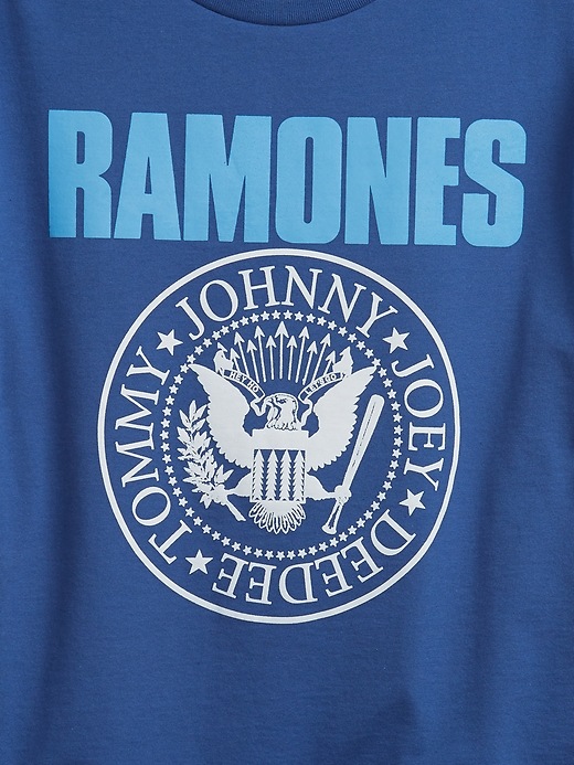 L'image numéro 4 présente T-shirt surdimensionné en coton biologique à imprimé Ramones pour Adolescent