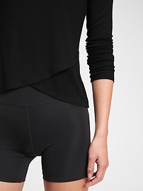 View large product image 5 of 8. GapFit Supersoft Ribbed Wrap-Front Top