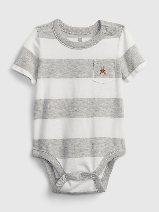 View large product image 1 of 1. Baby 100% Organic Cotton Mix and Match Stripe Bodysuit