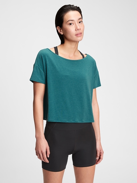 View large product image 1 of 3. GapFit Breathe Cropped T-Shirt
