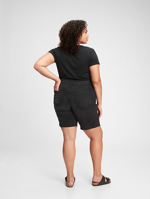 Image number 7 showing, 9'' High Rise Loose Bermuda Shorts With Washwell