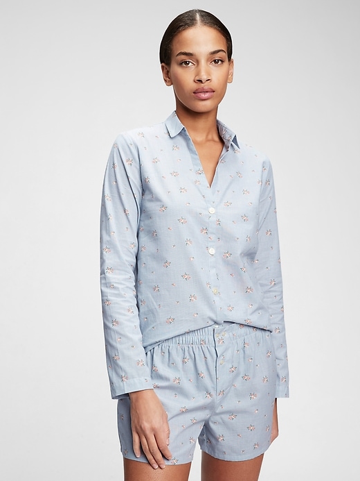Image number 6 showing, Adult Pajama Shirt in Poplin