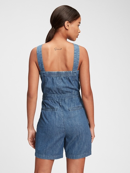 Image number 2 showing, Apron Denim Romper with Washwell&#153