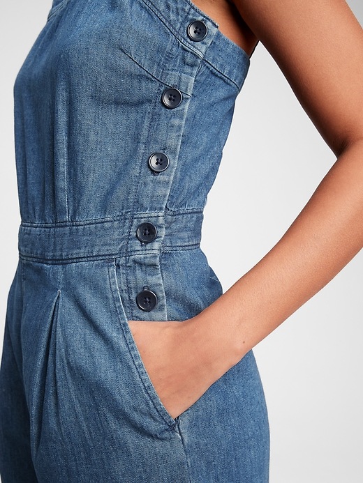 Image number 3 showing, Apron Denim Romper with Washwell&#153