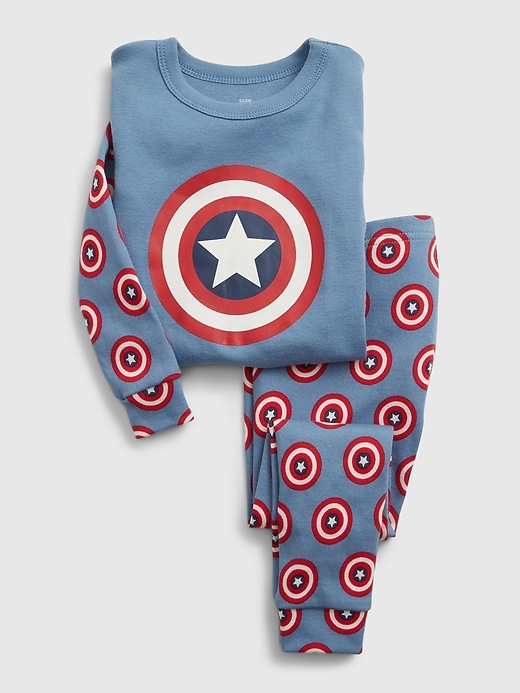 Image number 1 showing, babyGap &#124 Marvel Captain America 100% Organic Cotton PJ Set