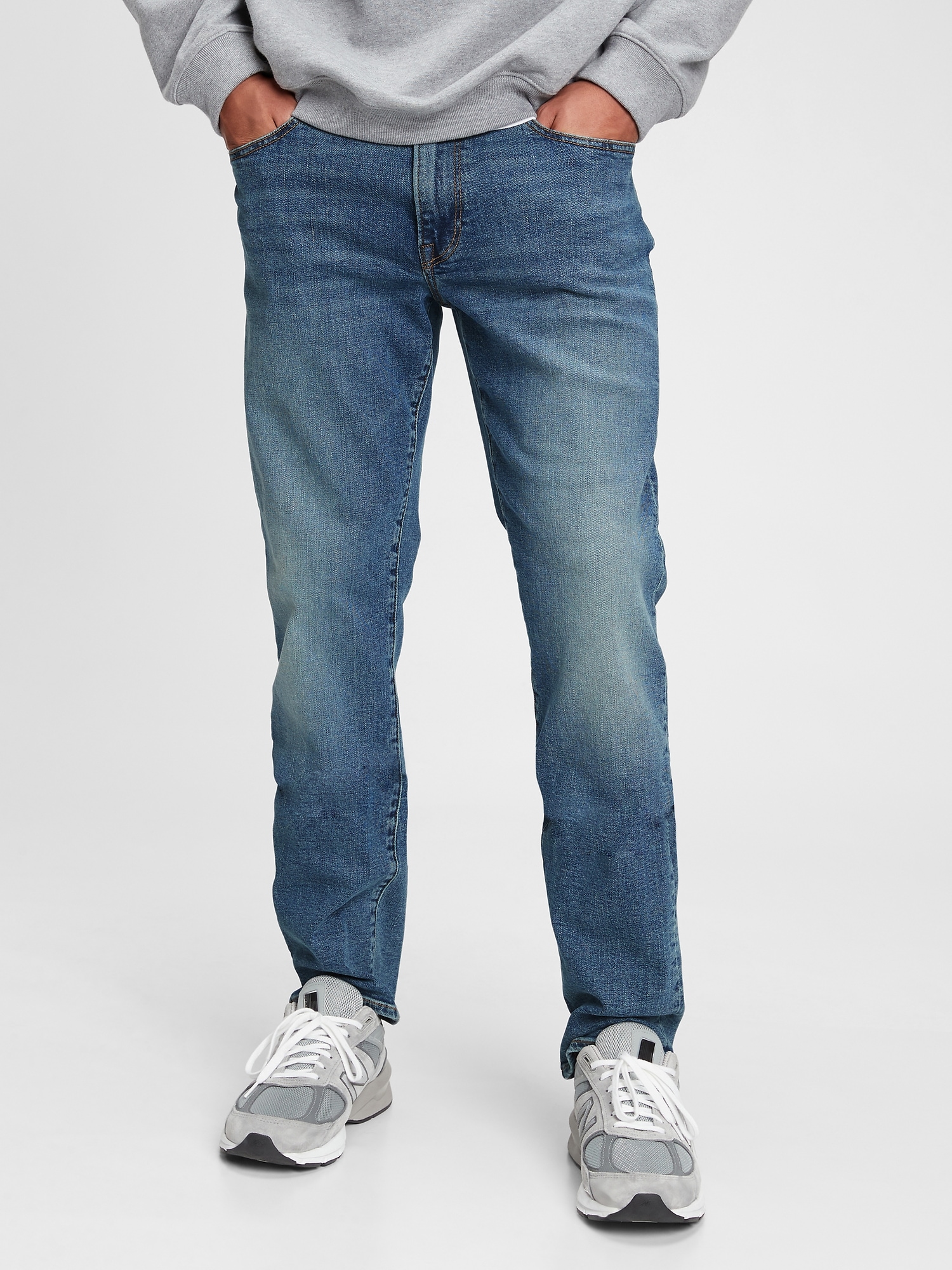Gap Straight Jeans in GapFlex blue. 1