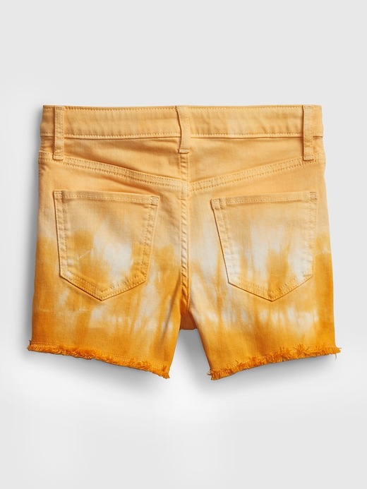 Image number 3 showing, Kids Tie-Dye High-Rise Denim Shortie Shorts with Stretch